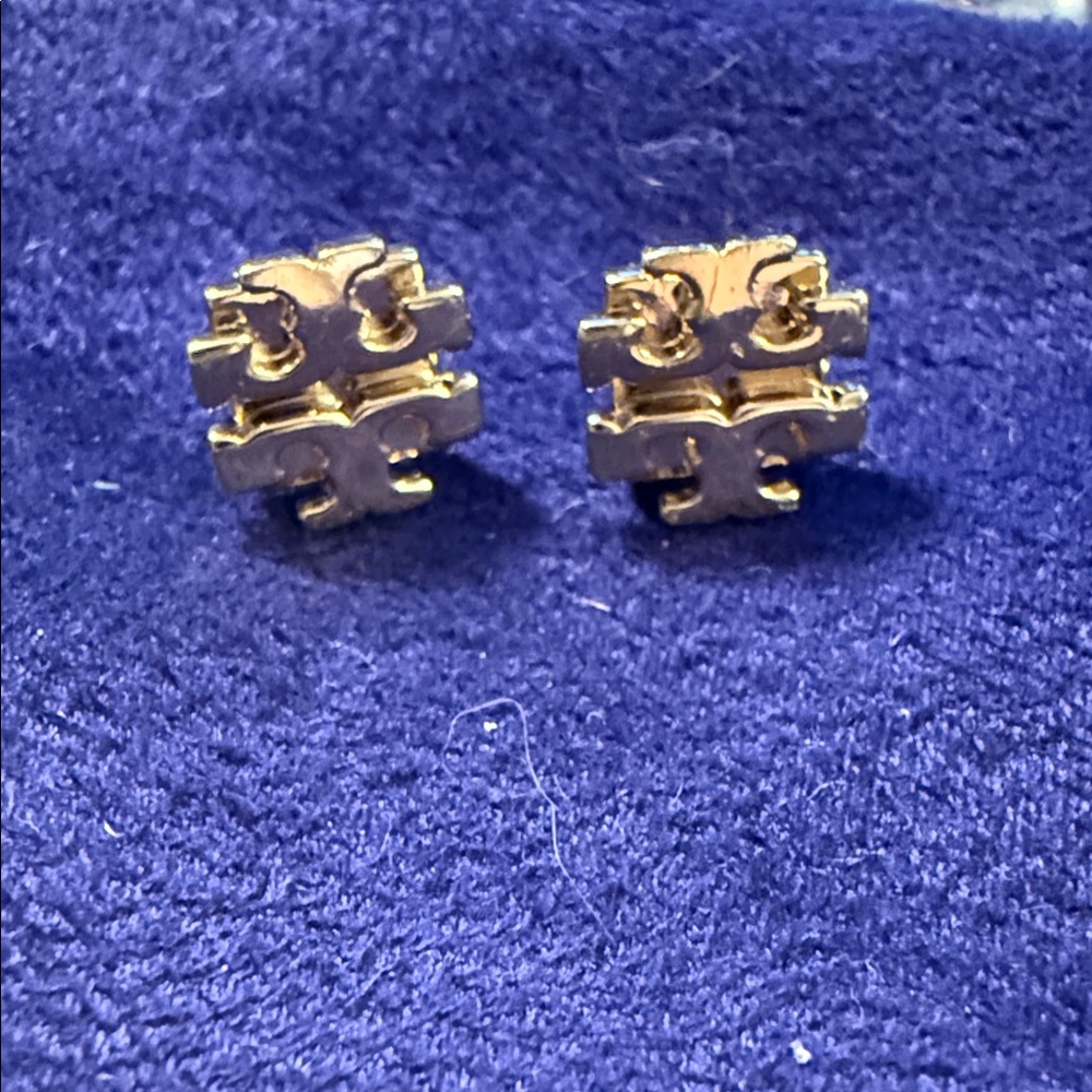 Tory Burch Gold Logo Stud Earrings
